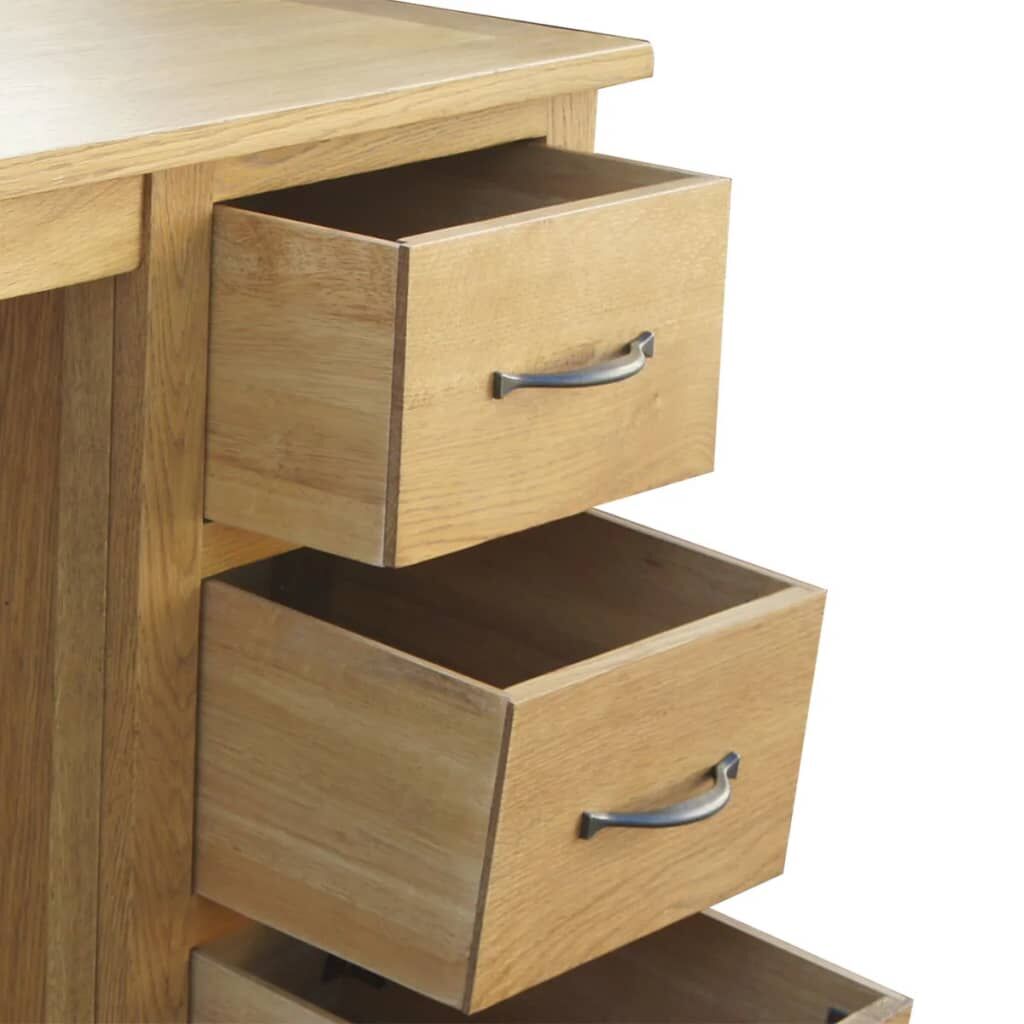 Desk with 3 Drawers 106x40x75 cm Solid Oak Wood Price