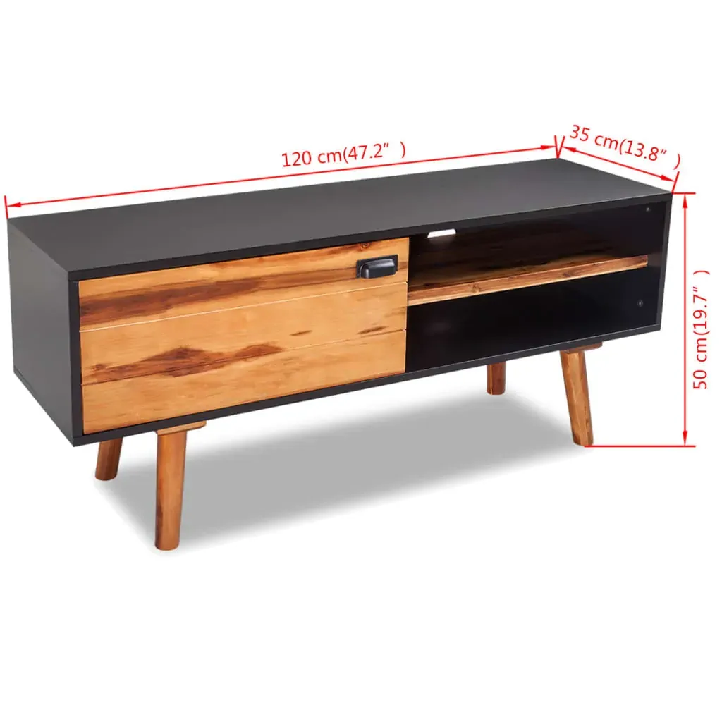 TV Cabinet 120x35x50 cm Solid Acacia Wood Price