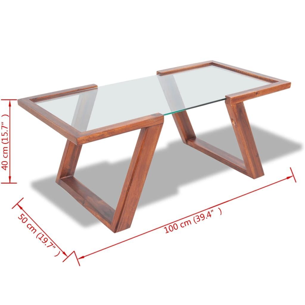 Coffee Table Solid Acacia Wood Brown 100x50x40 cm Price