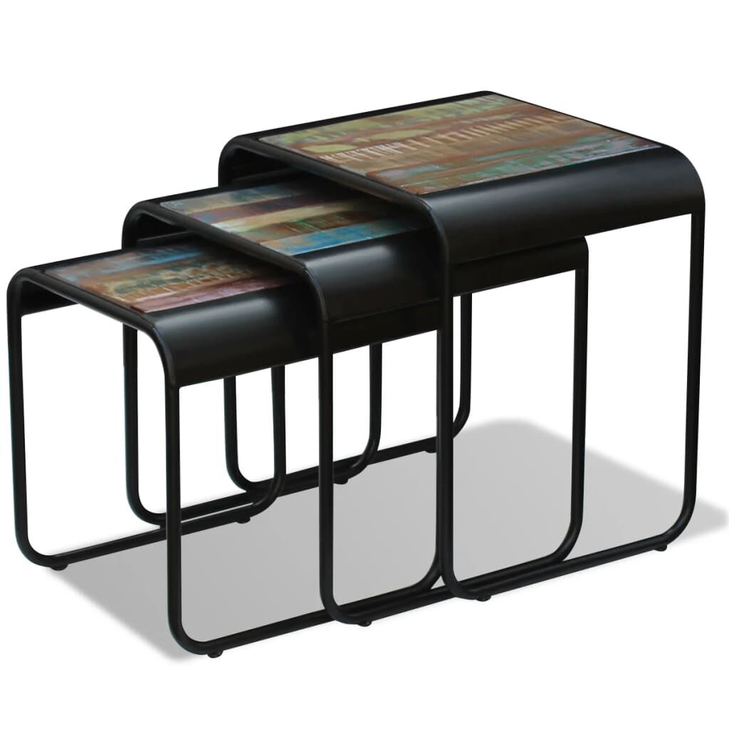 Three Piece Nesting Tables Solid Reclaimed Wood Price