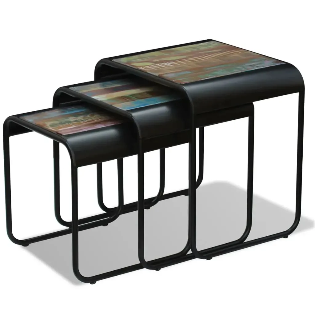 Three Piece Nesting Tables Solid Reclaimed Wood Price