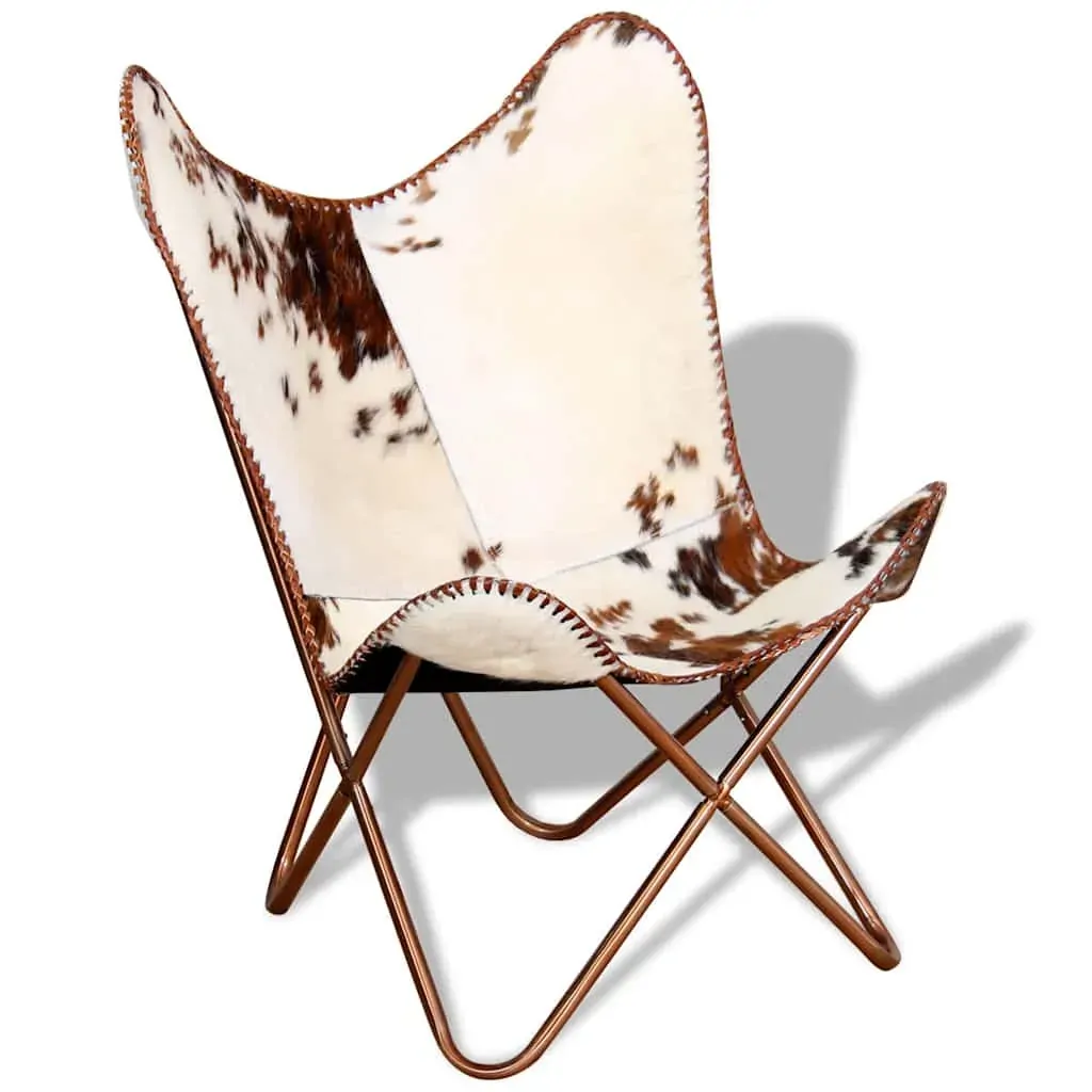 Butterfly Chair Brown and White Real Cowhide Leather Price