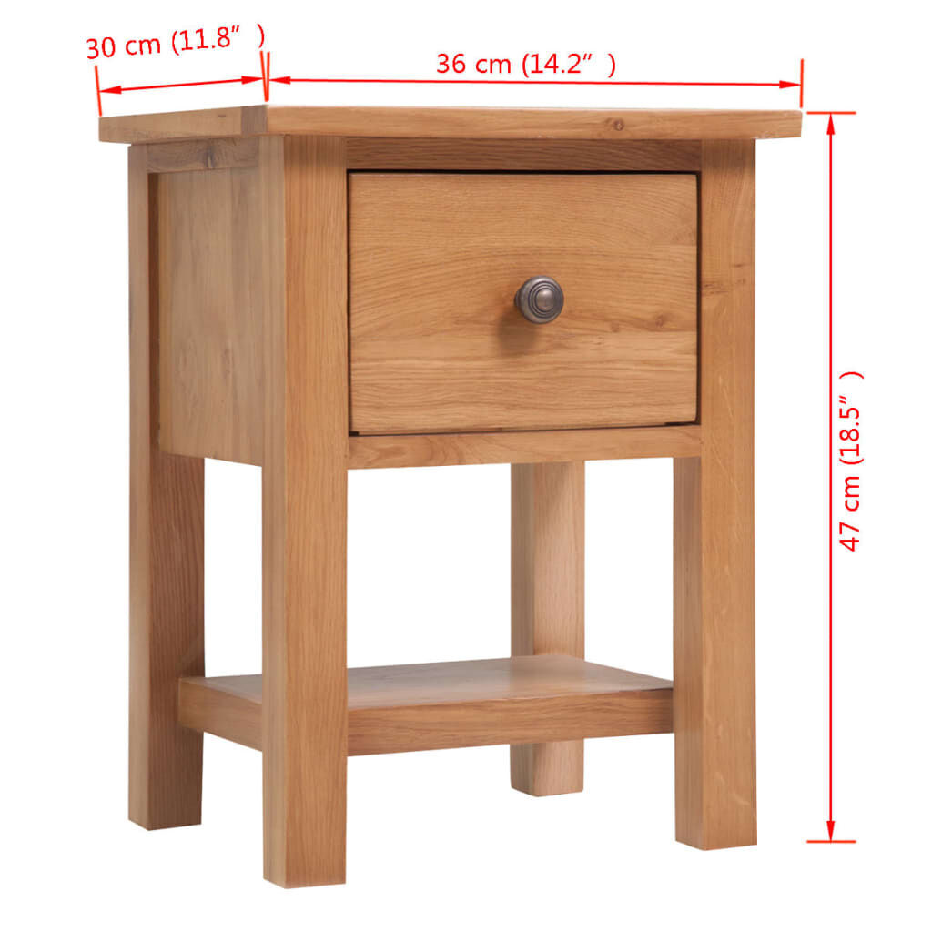 Nightstand 36x30x47 cm Solid Oak Wood Price