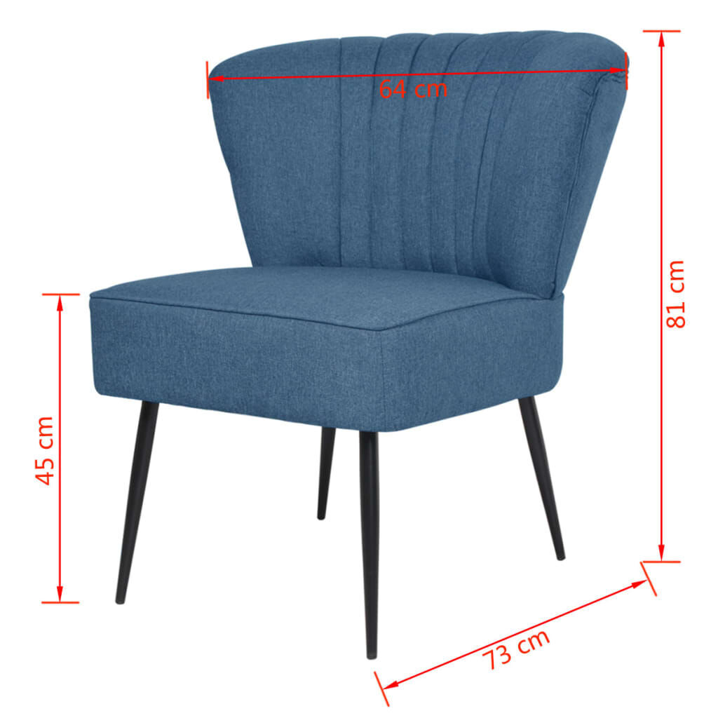 Cocktail Chair Blue Fabric Price