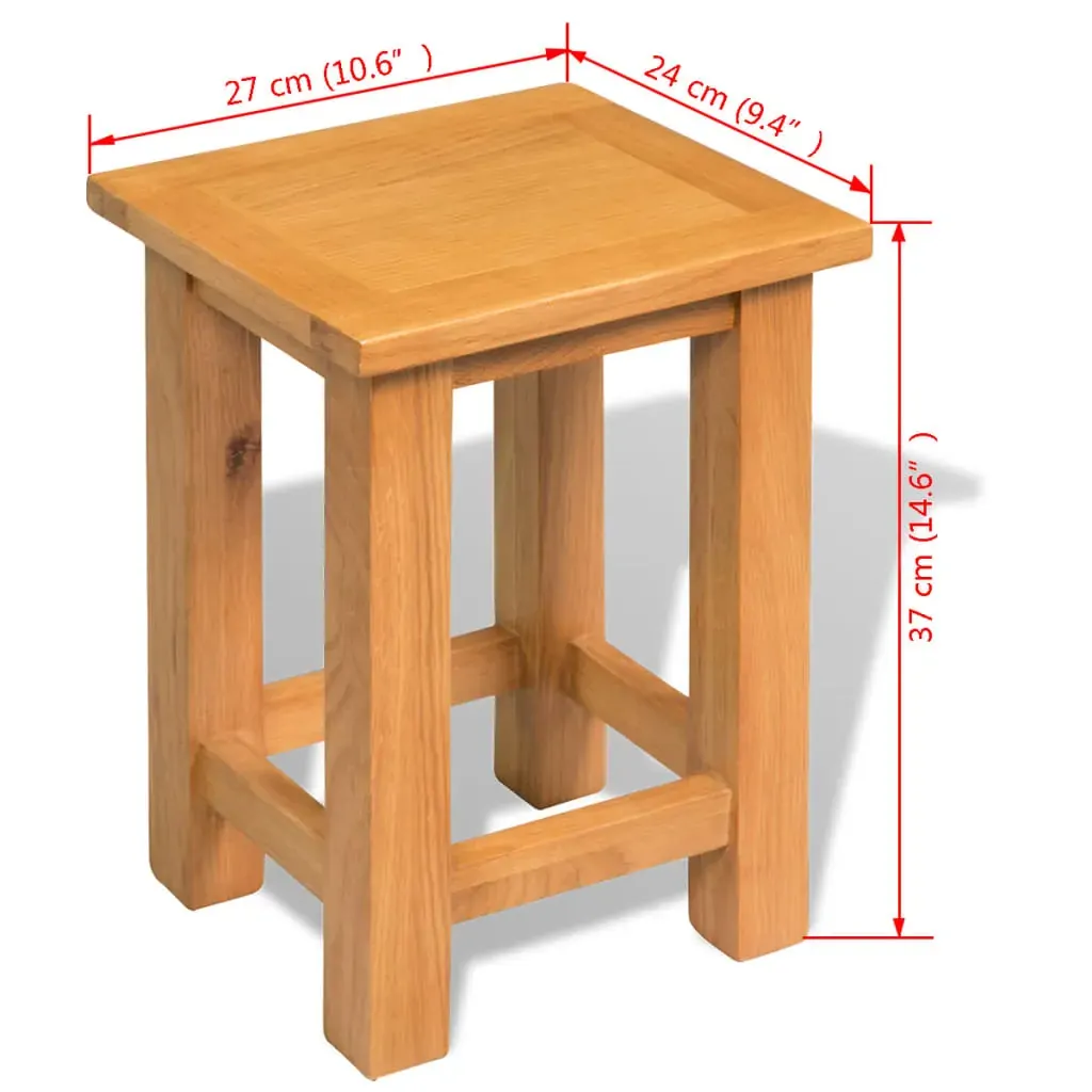 End Table 27x24x37 cm Solid Oak Wood Price