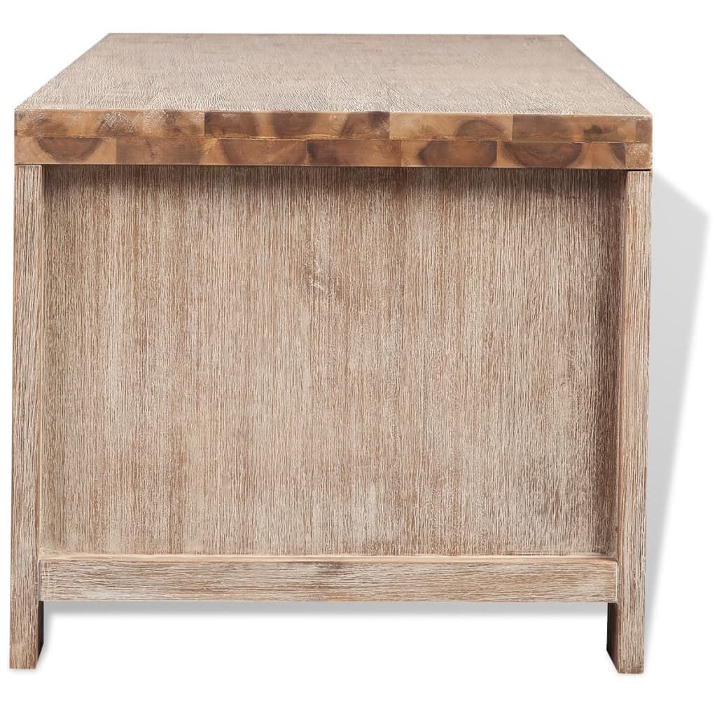 TV Cabinet Solid Brushed Acacia Wood 140x38x40 cm Price