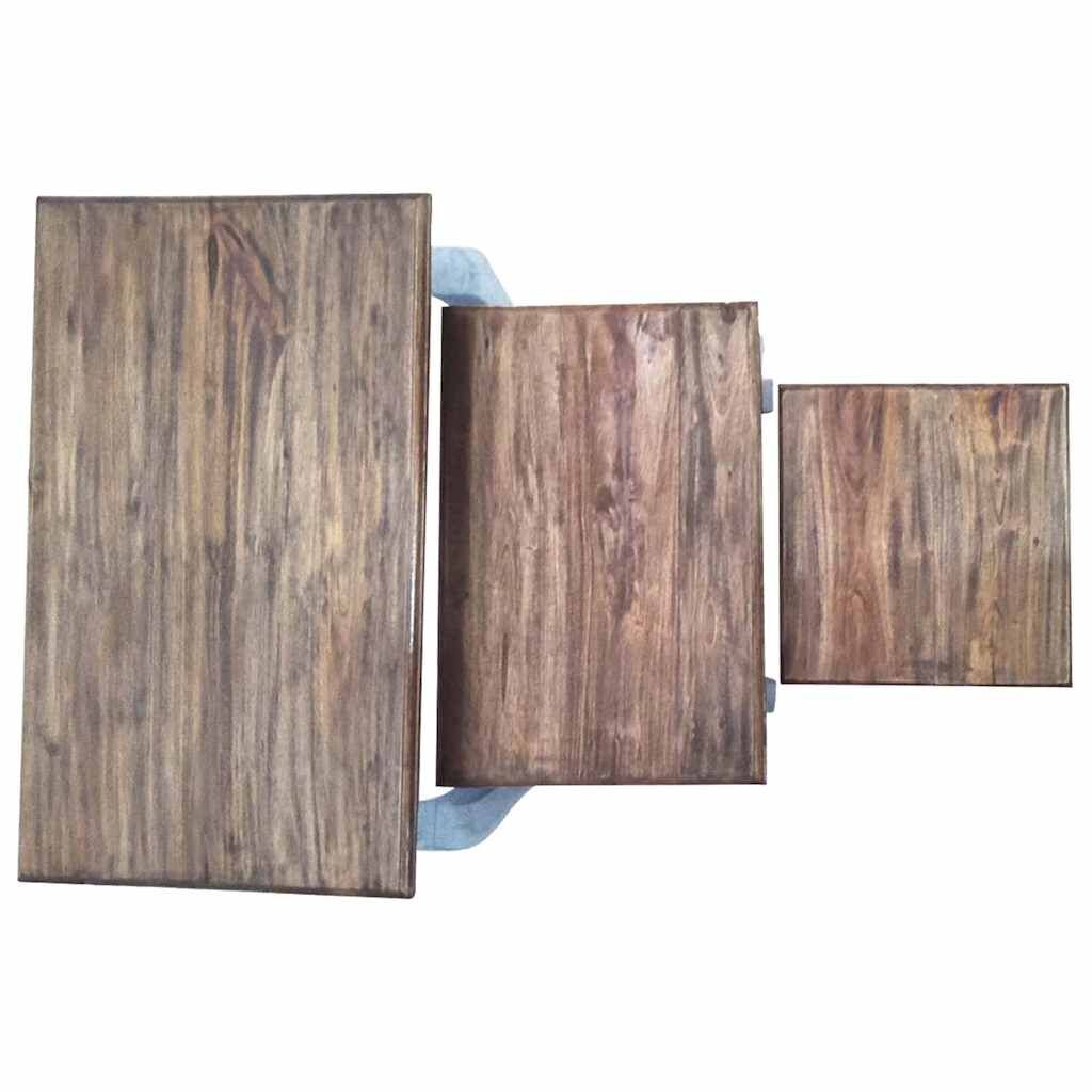 Nesting Table Set 3 Pieces Solid Mahogany Wood Price