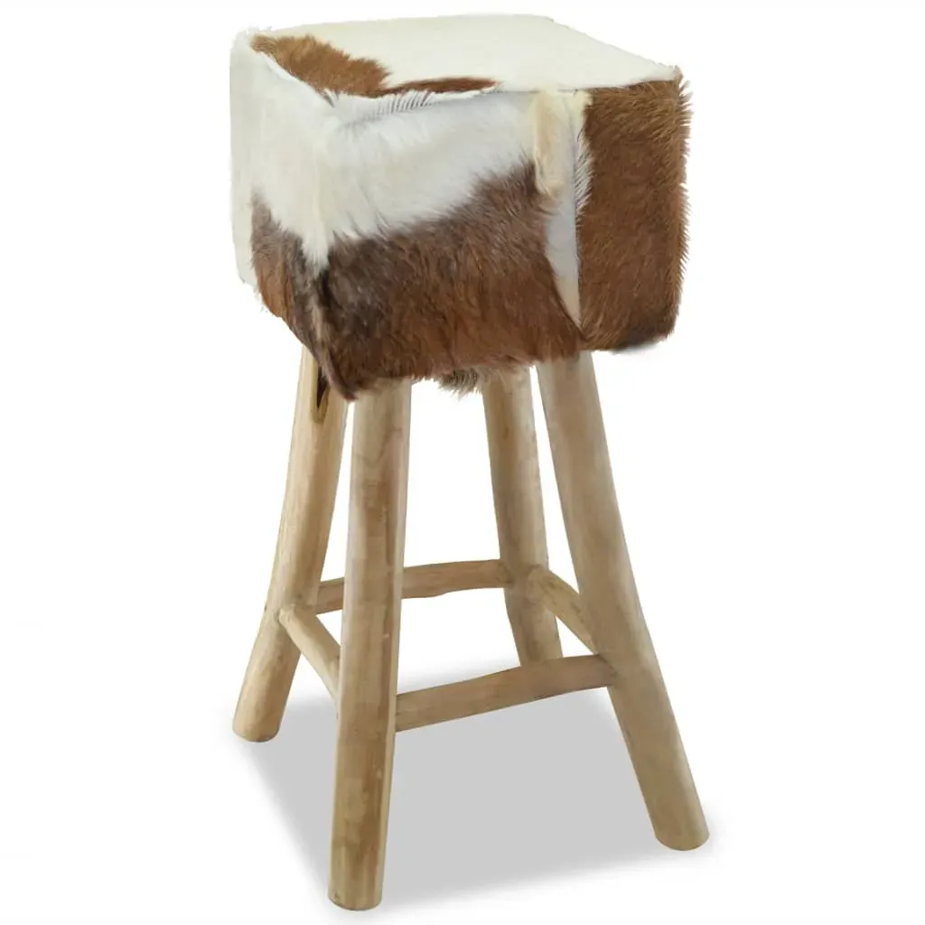 Bar Stool Real Leather and Solid Teak Wood Price