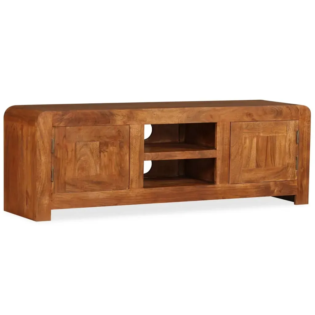TV Cabinet Solid Wood with Honey Finish 120x30x40 cm Price