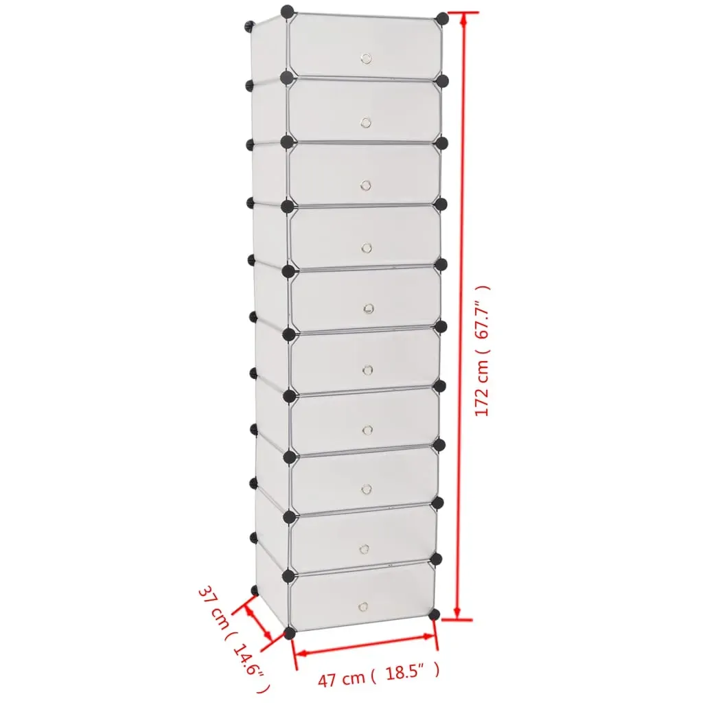 Interlocking Shoe Organiser with 10 Compartments White Price