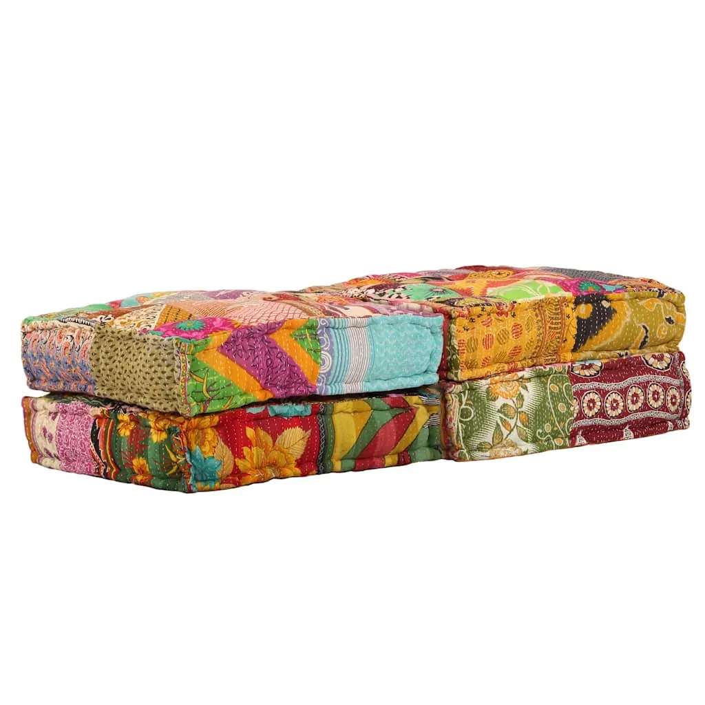 2-Seater Modular Pouffe Patchwork Fabric Price