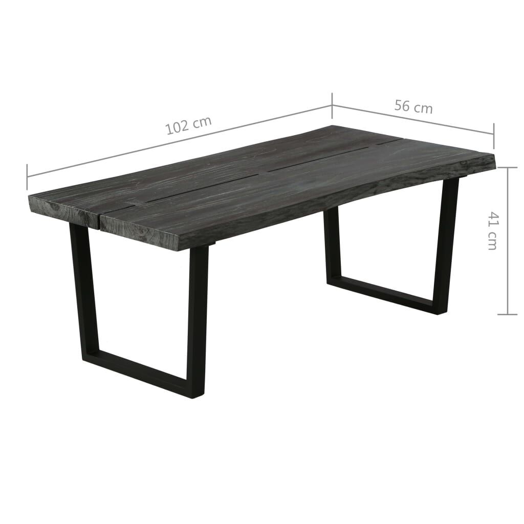 Coffee Table Solid Mindi Wood 102x56x41 cm Grey Price