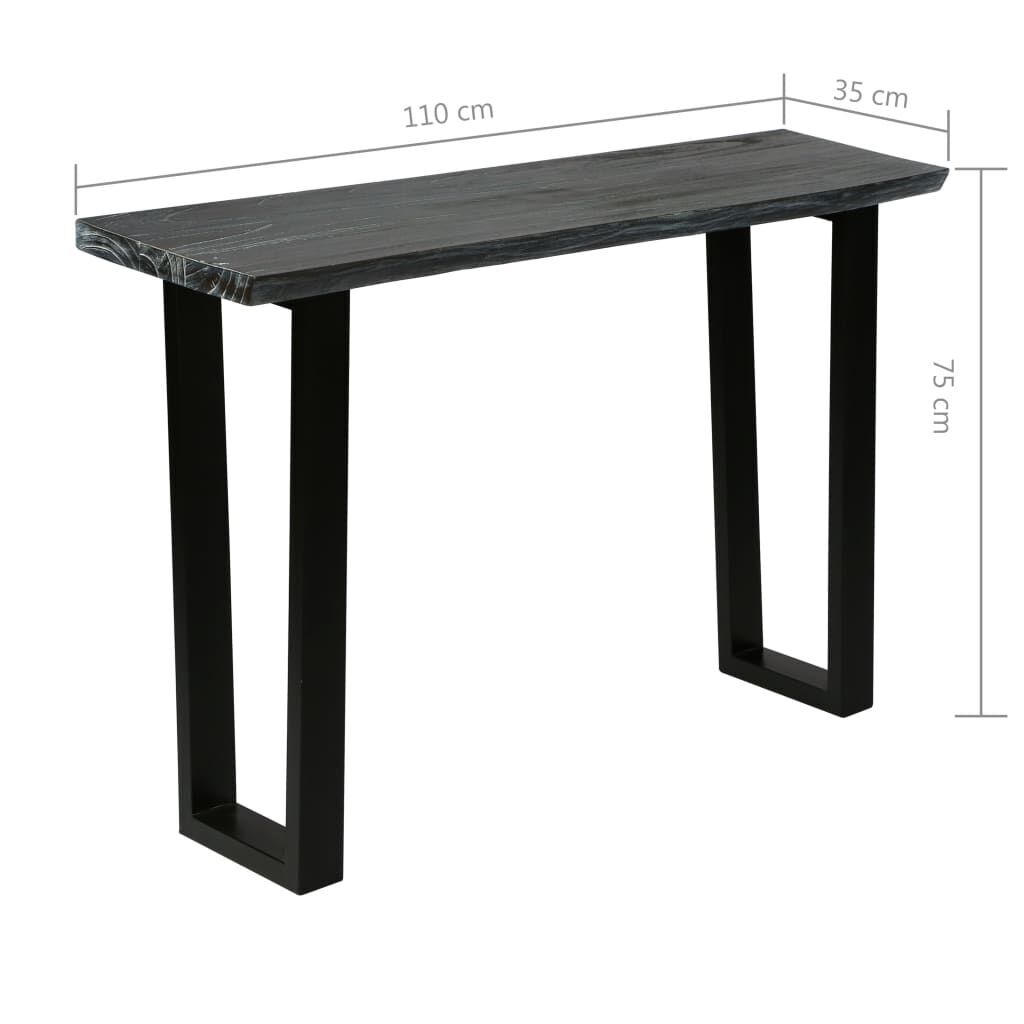 Console Table Solid Mindi Wood 110x35x75 cm Grey Price
