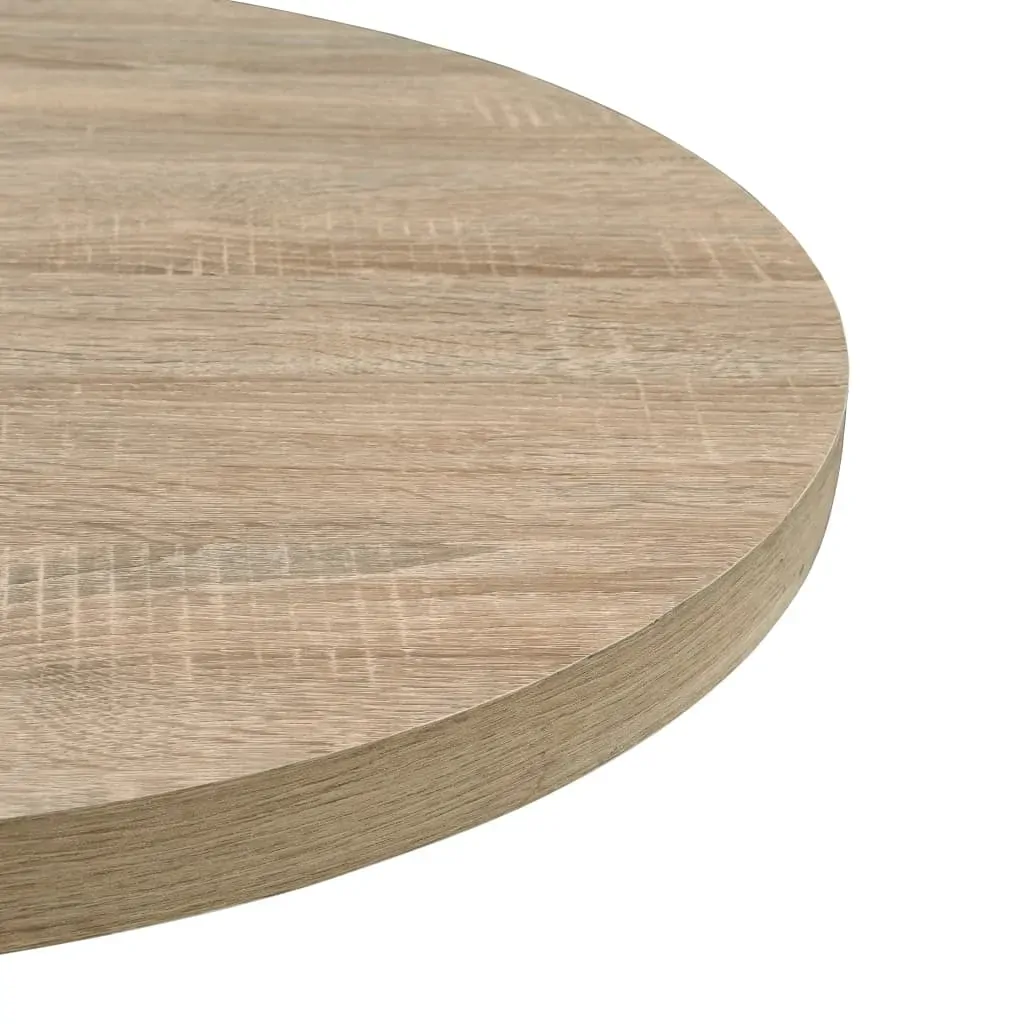 Bistro Table MDF and Steel Round 80x75 cm Oak Colour Price