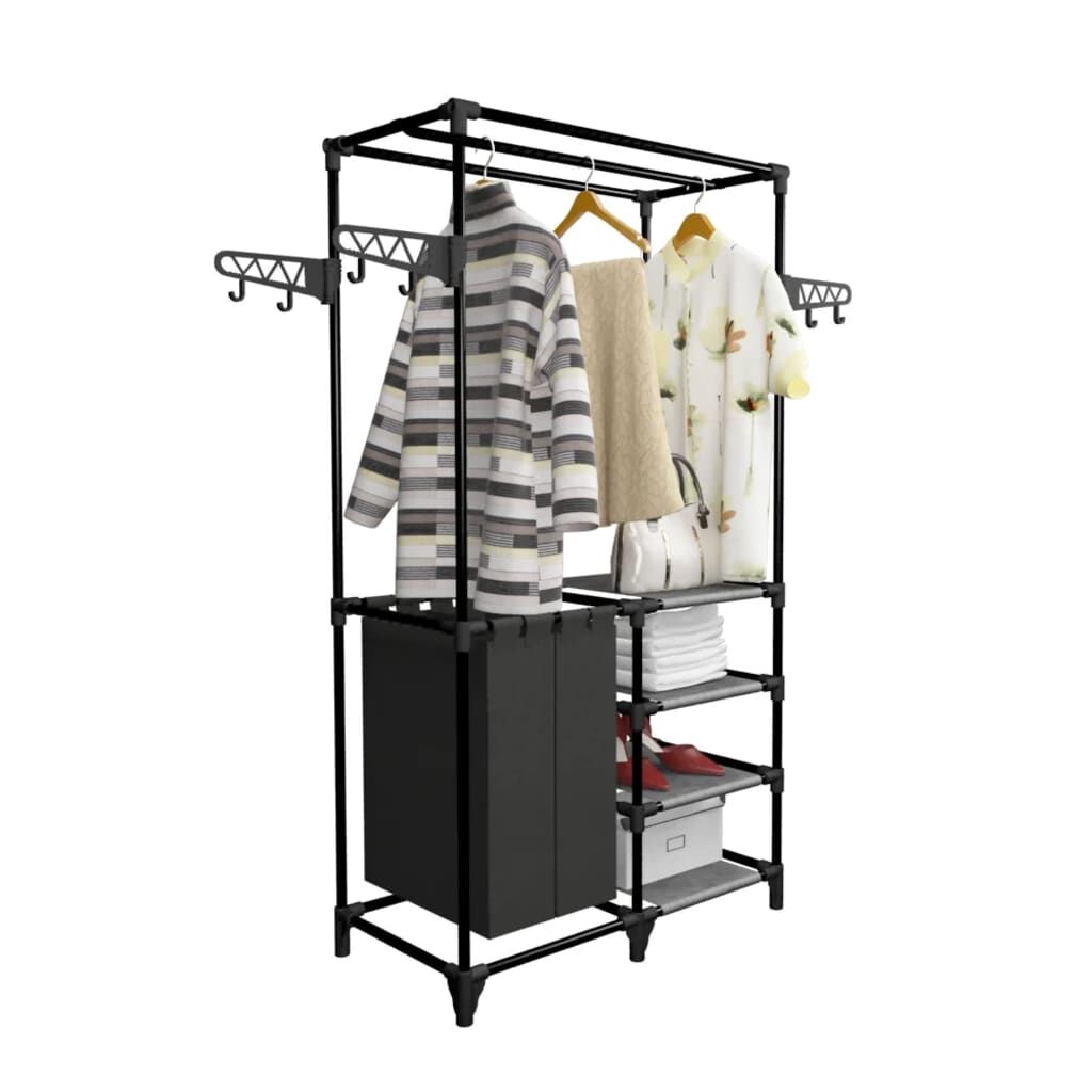 Clothes Rack Steel and Non-woven Fabric 87x44x158 cm Black Price