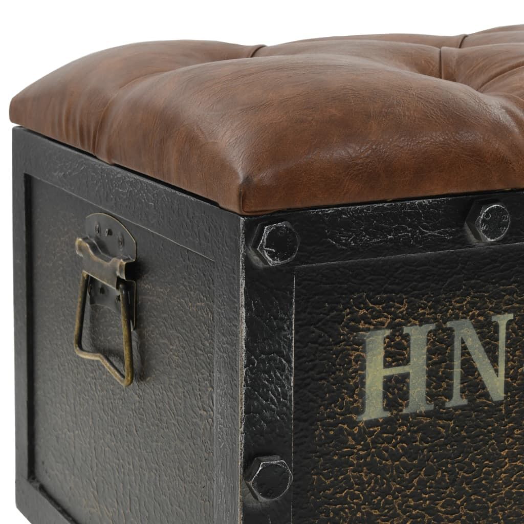 Storage Bench 80.5x41x50 cm Solid Wood and Artificial Leather Price