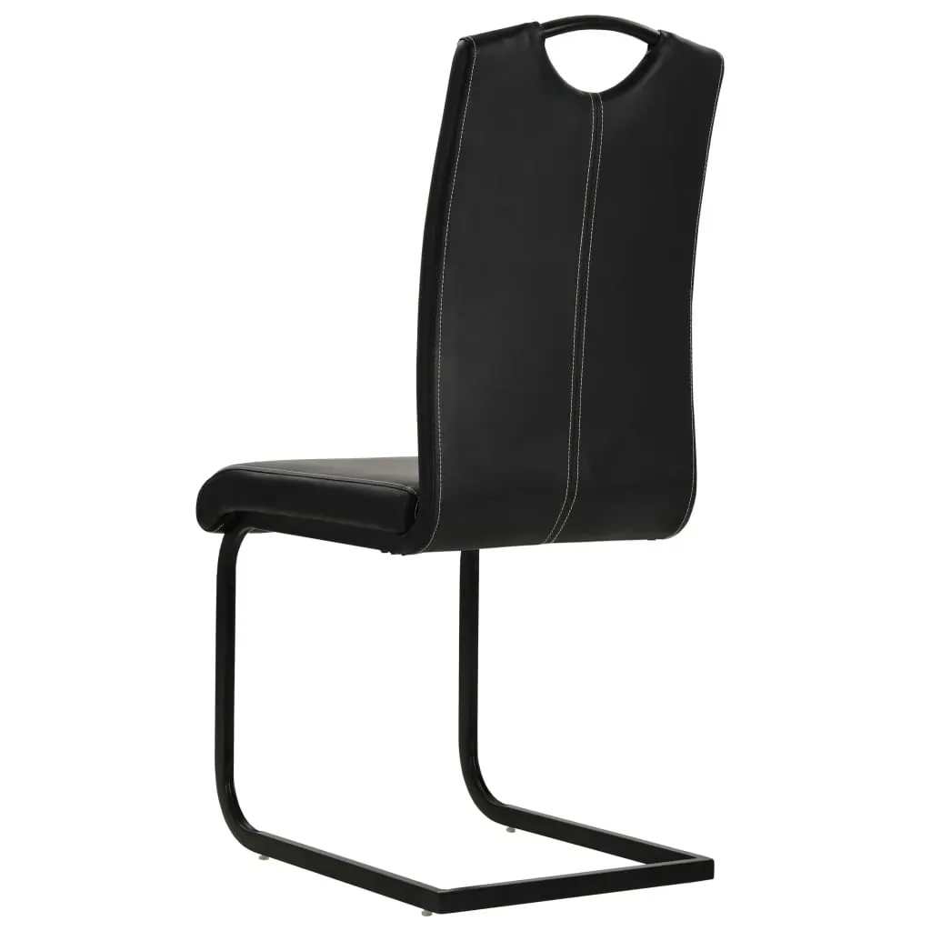 Cantilever Dining Chairs 4 pcs Black Faux Leather Price