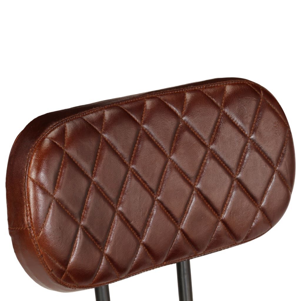 Bar Chairs 2 pcs Brown Real Leather Price