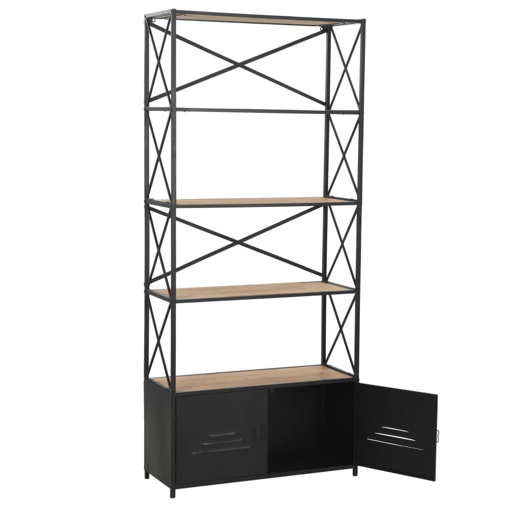 Bookcase Solid Firwood and Steel 80x32.5x180 cm Price