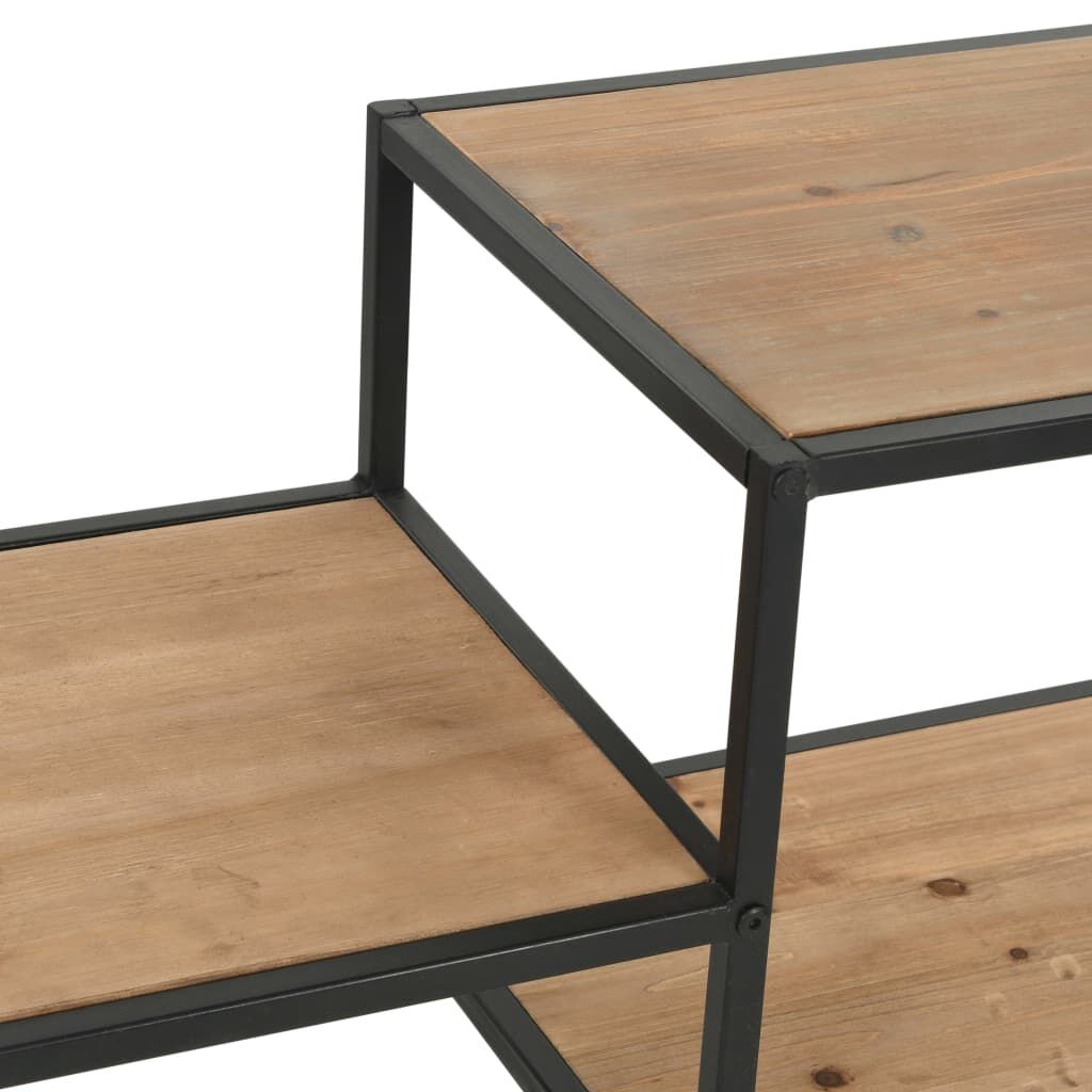 Bookcase Solid Firwood and Steel 90.5x35x180 cm Price