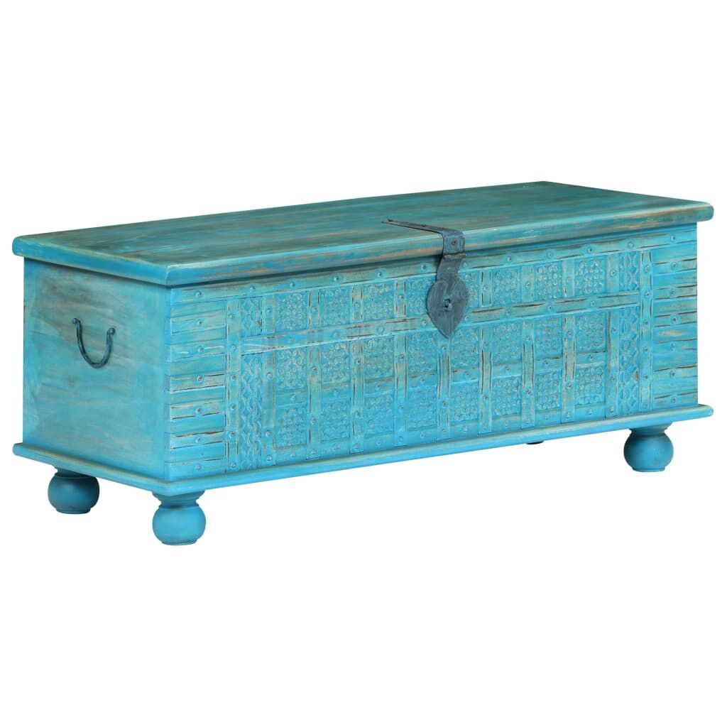 Storage Chest Solid Mango Wood Blue 100x40x41 cm Price