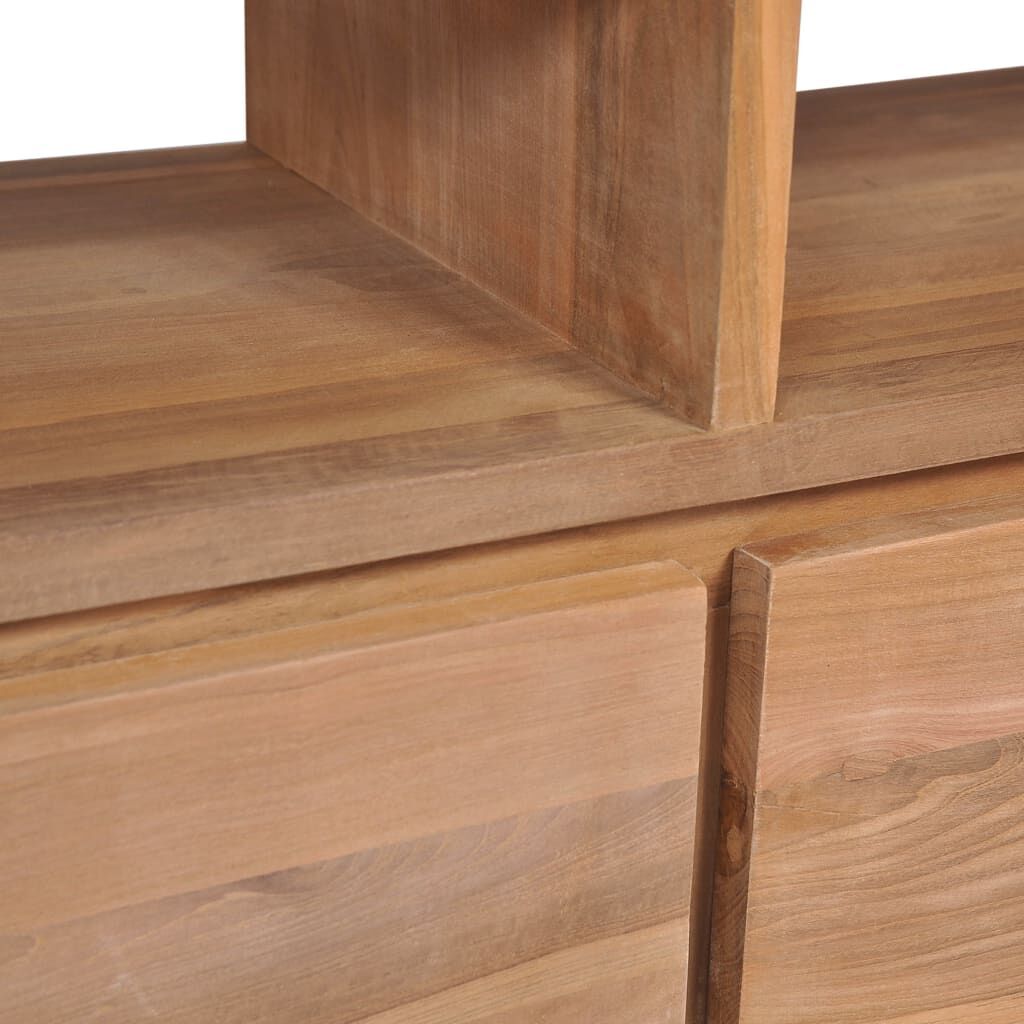 TV Cabinet Solid Teak Wood with Natural Finish 120x30x40 cm Price
