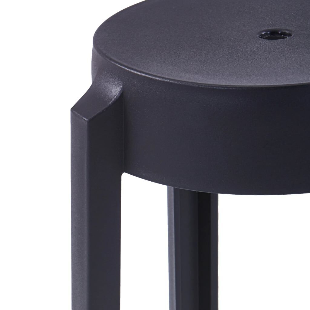 Stackable Stools 4 pcs Black Plastic Price