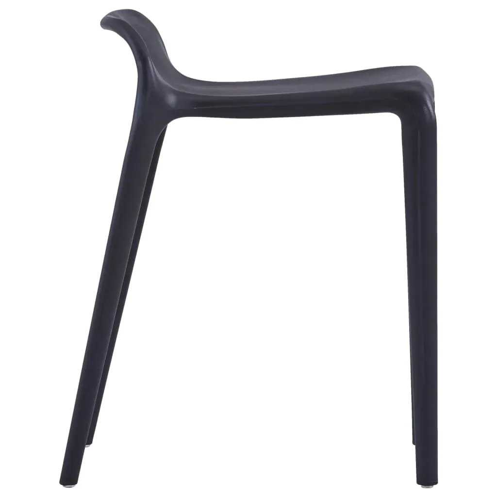 Stackable Stools 4 pcs Black Plastic Price