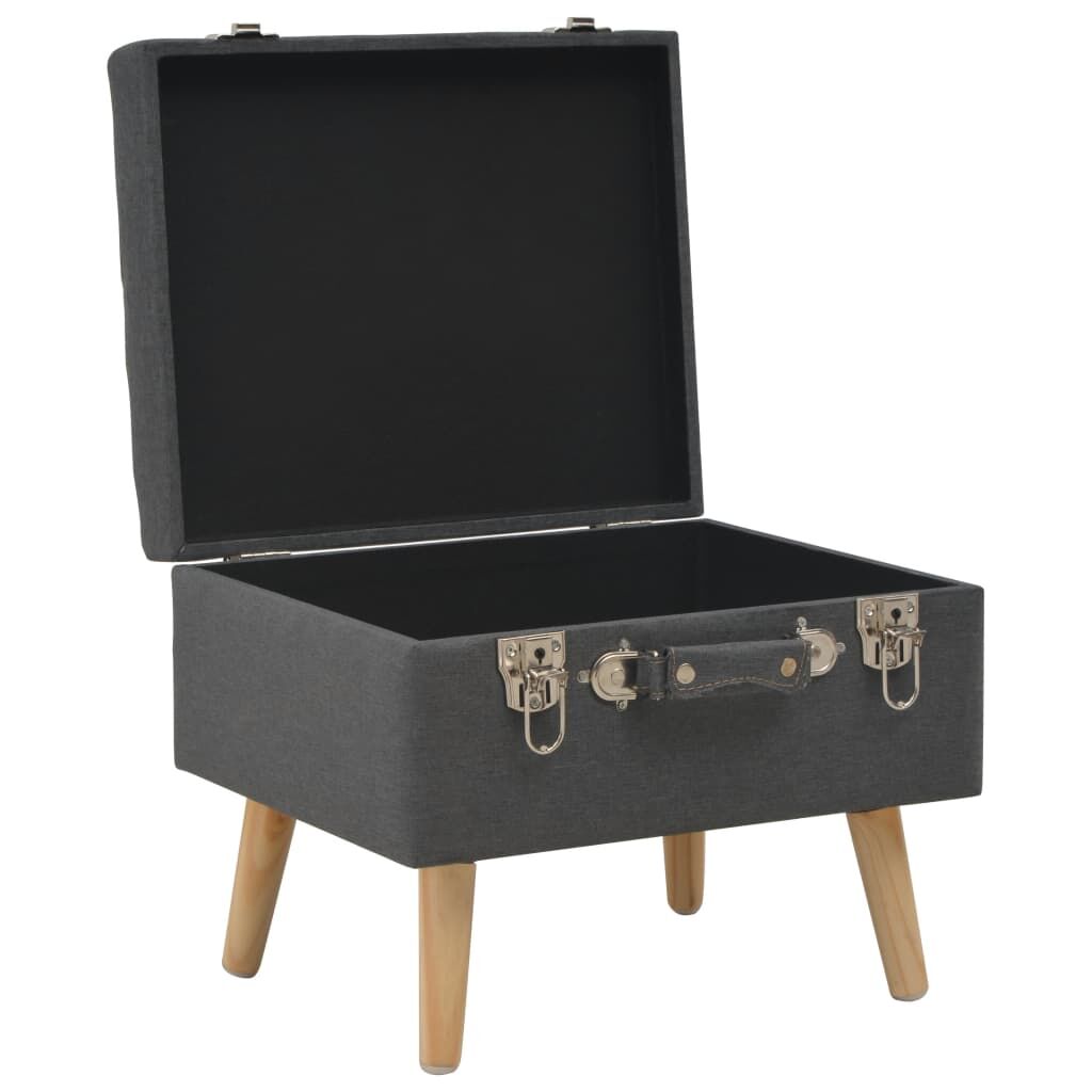 Storage Stool 40 cm Dark Grey Fabric Price