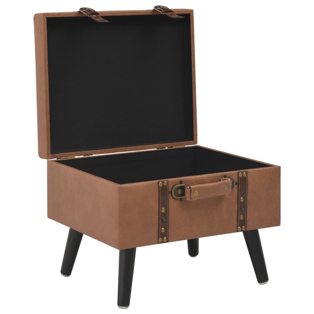 Storage Stool 40 cm Brown Faux Leather Price
