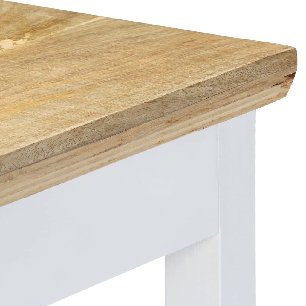 Console Table White and Brown 110x35x75 cm Solid Mango Wood Price