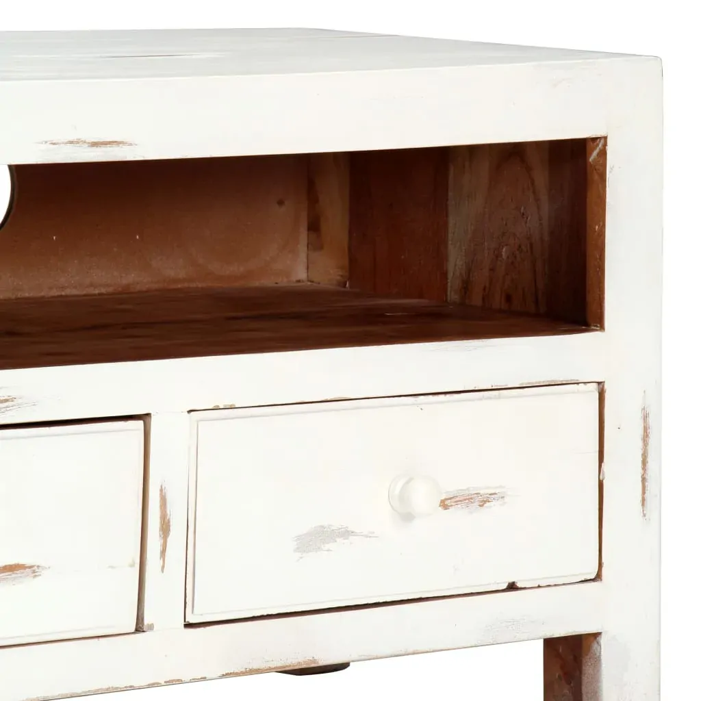 TV Cabinet White 120x30x40 cm Solid Acacia Wood Price