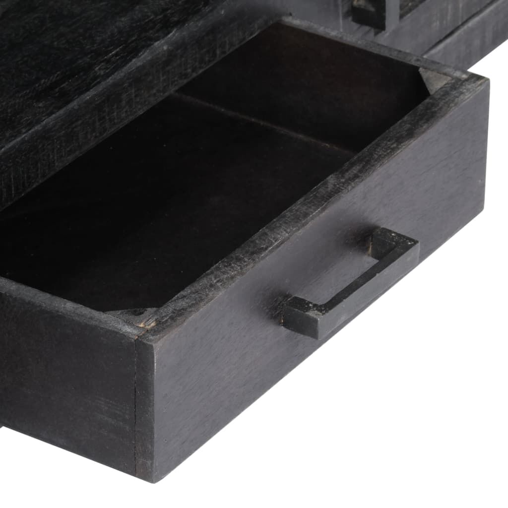 TV Cabinet Black 118x30x40 cm Solid Mango Wood Price