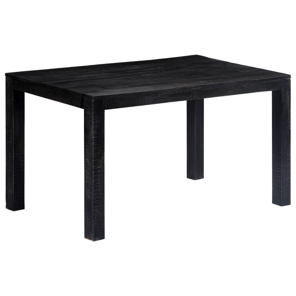 Dining Table Black 140x80x76 cm Solid Mango Wood Price