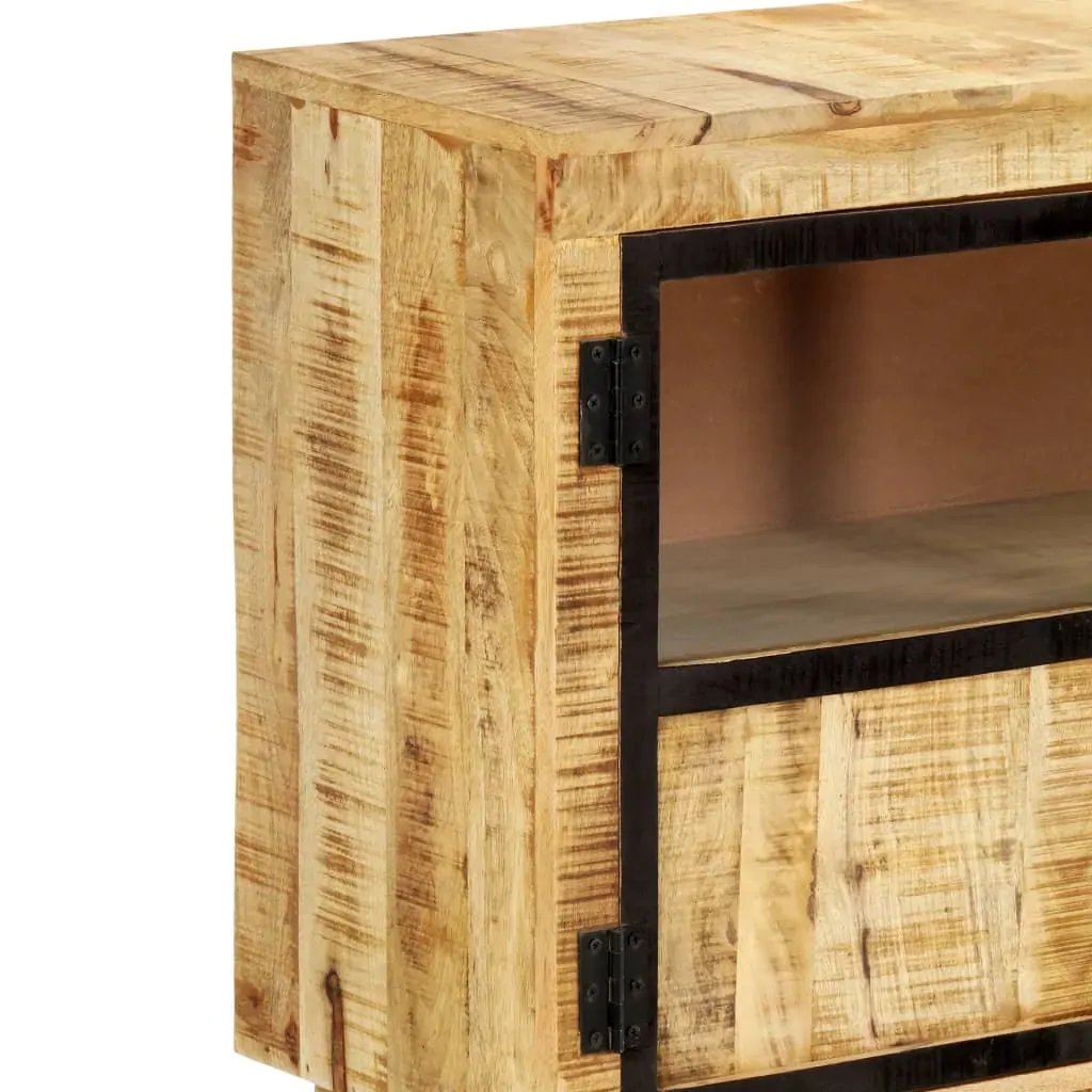 Sideboard Brown and Black 160x30x80 cm Solid Rough Mango Wood Price