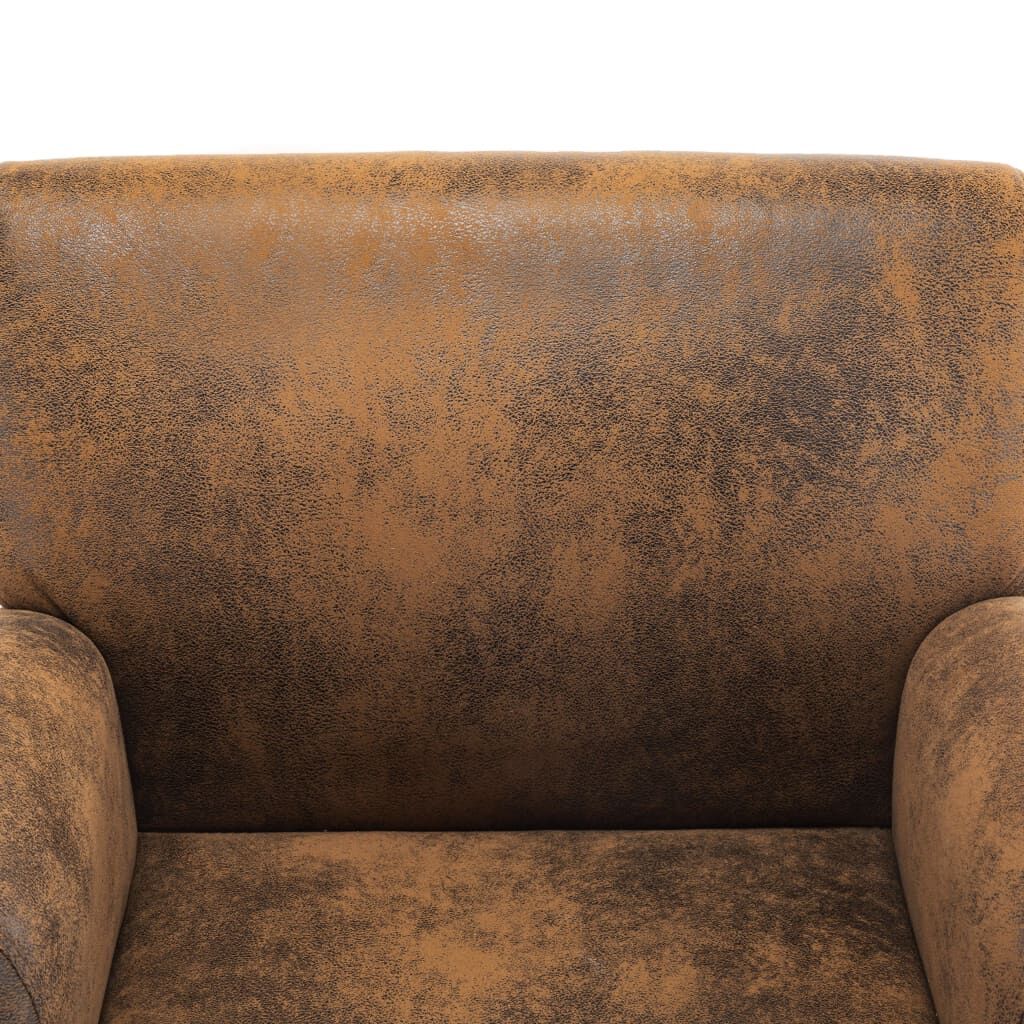 Sofa Chair Brown Faux Suede Leather Price