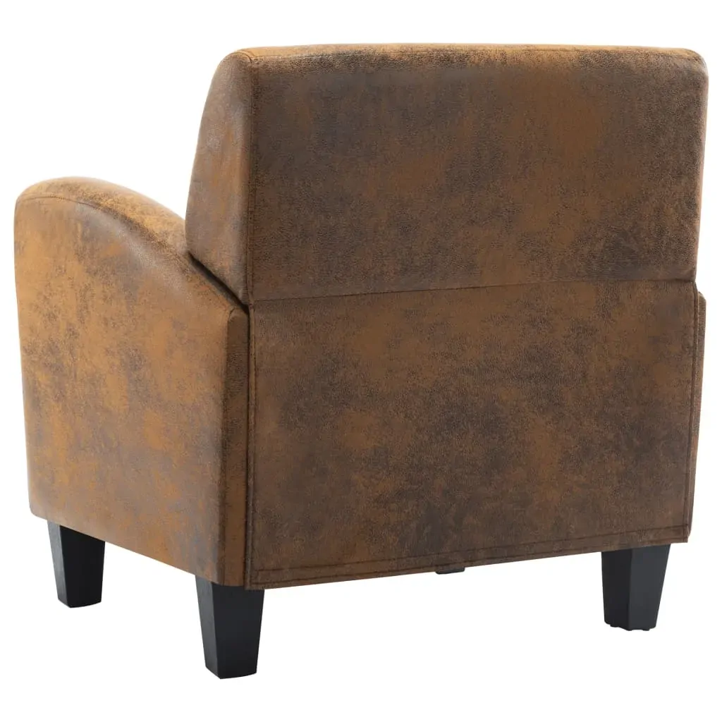 Sofa Chair Brown 70x69x72 cm Faux Suede Leather Price