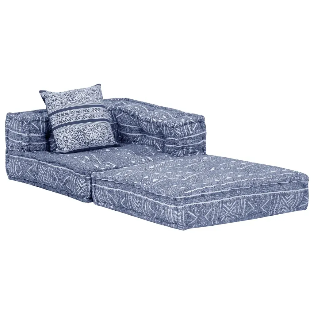 2-Seater Modular Pouffe Indigo Fabric Price