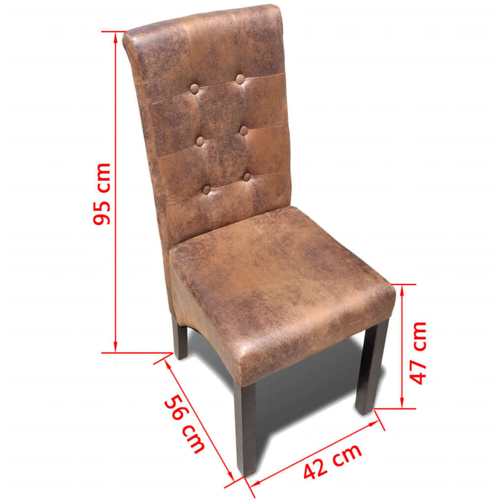 Dining Chairs 4 pcs Brown Faux Leather Price