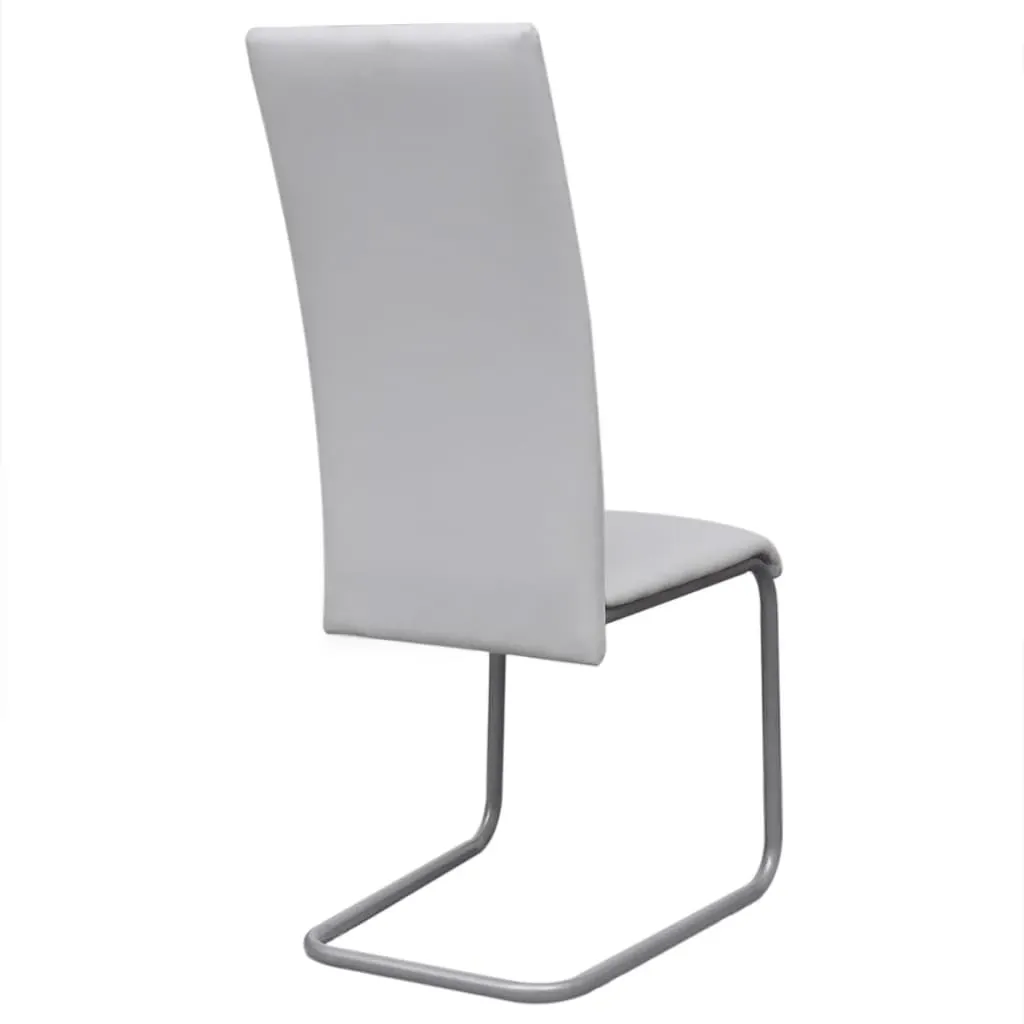 Cantilever Dining Chairs 6 pcs White Faux Leather Price