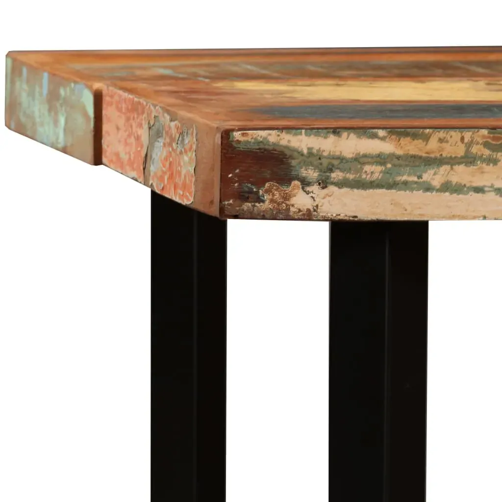 Bar Set 7 Pieces Solid Wood Reclaimed and Genuine Leather Price