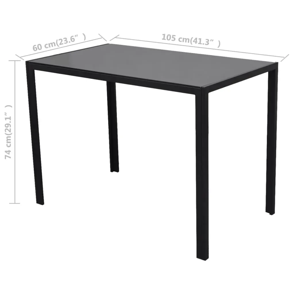 Dining Set 5 Pieces Artificial Leather Black Price