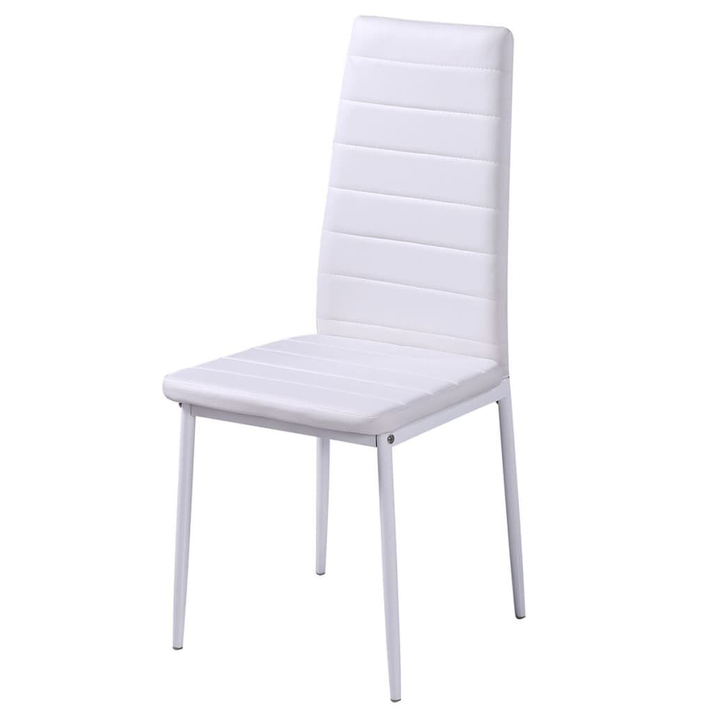 Dining Set 5 Pieces Artificial Leather Black and White Price