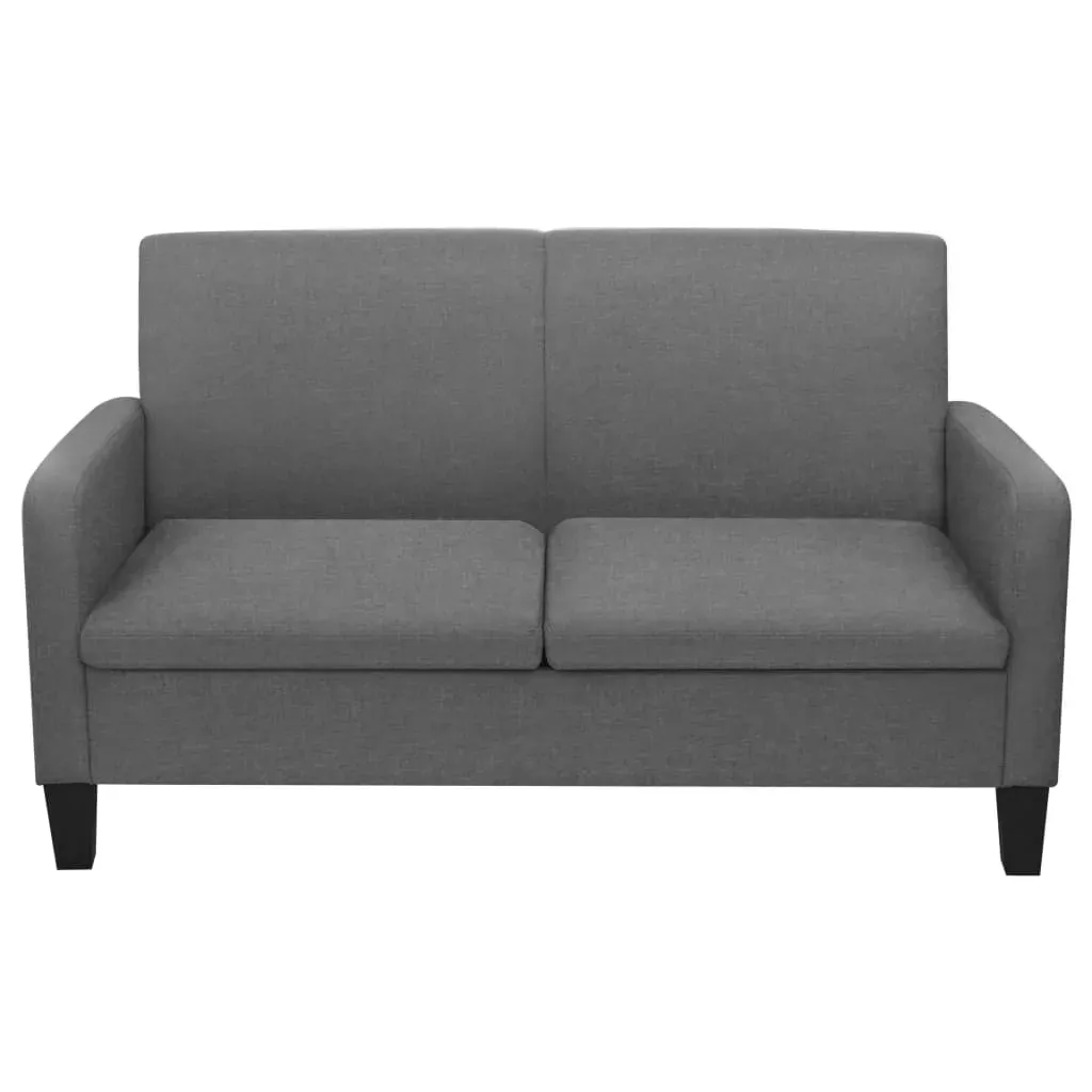 2 Piece Sofa Set Fabric Dark Grey Price