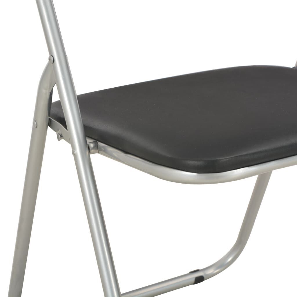 Folding Dining Chairs 6 pcs Black Faux Leather Price