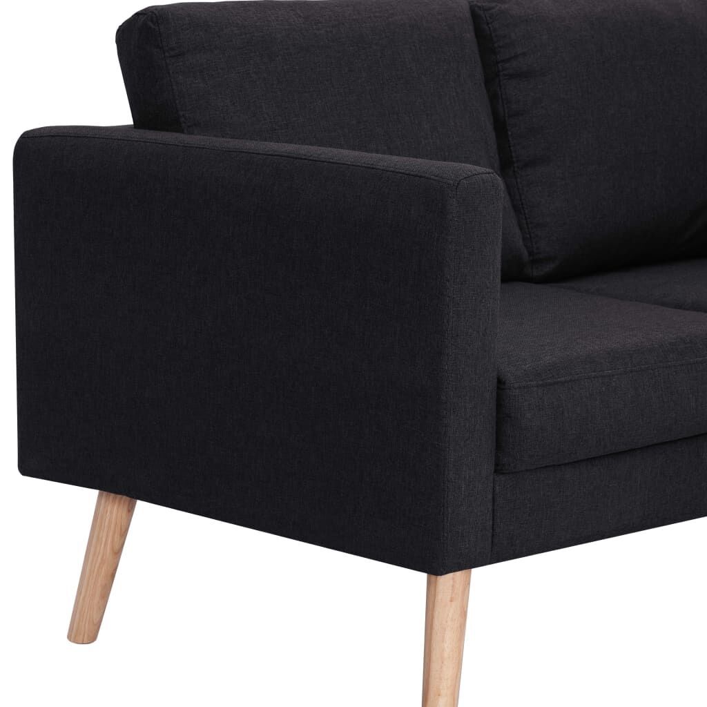 3-Seater Sofa Fabric Black Price