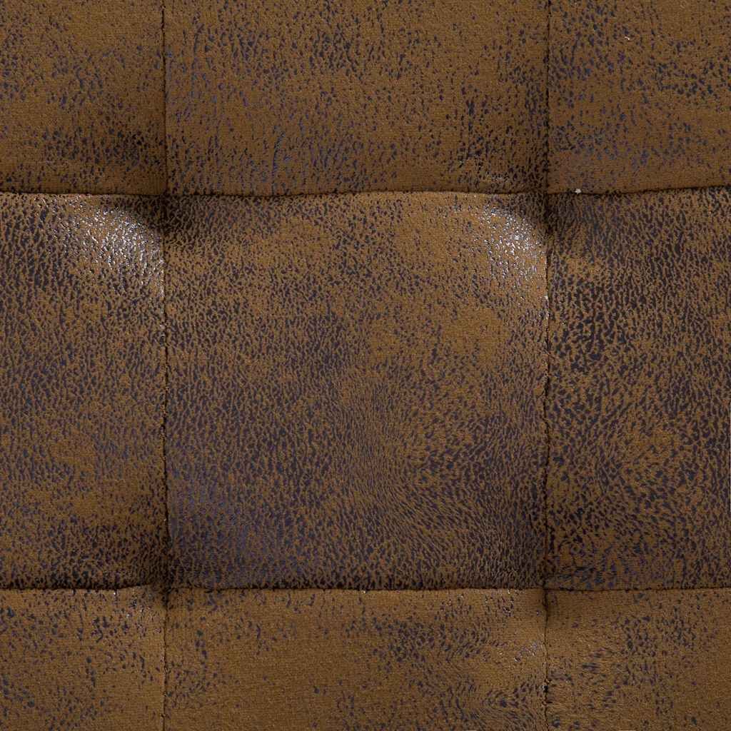 Storage Ottoman 87.5 cm Brown Faux Suede Leather Price