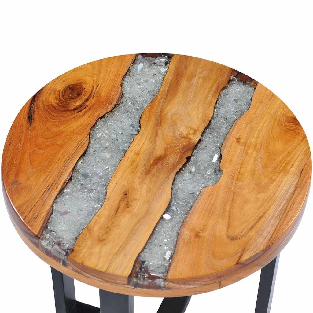 Coffee Table 40x45 cm Solid Teak Wood and Polyresin Price