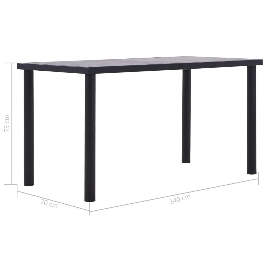 Dining Table Black and Concrete Grey 140x70x75 cm MDF Price