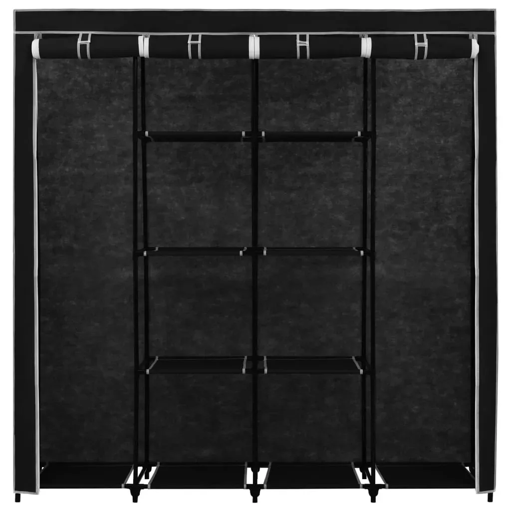 Wardrobe with 4 Compartments Black 175x45x170 cm Price